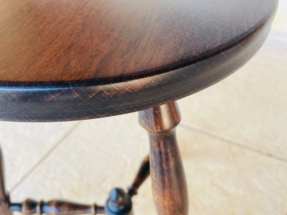 Image 1 of Vintage, Turned Wood,Walnut Stool