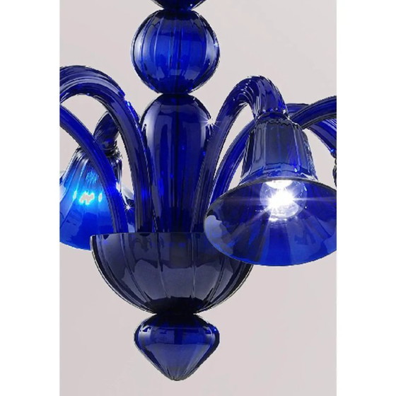 Image 1 of Moderner Kronleuchter im Pop-Stil aus Muranoglas in Blau-Ozean-Optik mit 8 Armen