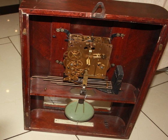 Image 1 of Antique wooden wall clock – French pendulum clock with Westminster chime