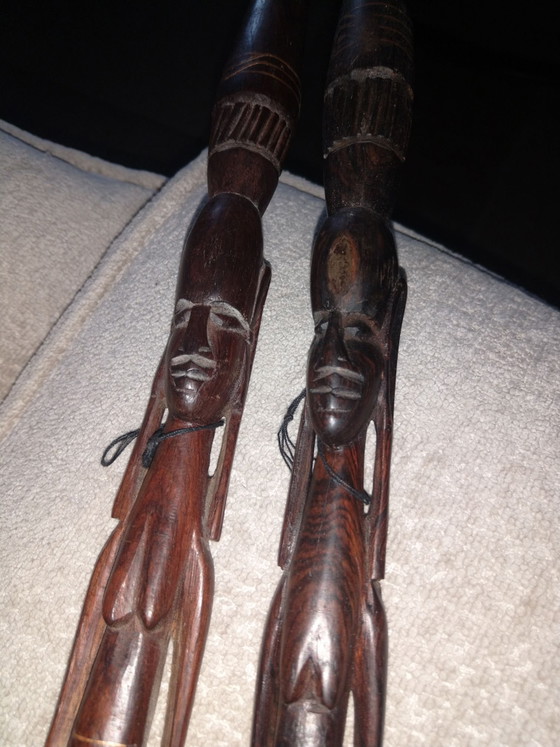 Afrikaans speren – Decoratieve objecten, Hout, Metaal (photo 3 of 5)