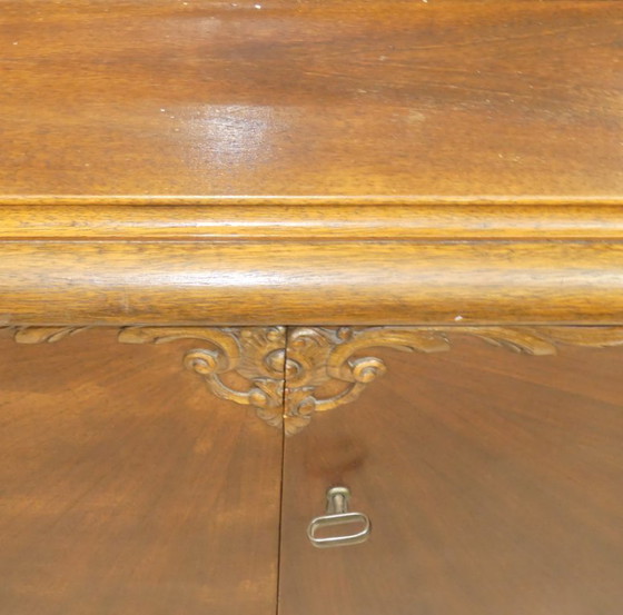 Image 1 of vetrina in vetro curvo semicircolare, mobile da soggiorno, vetrina Thummernicht, credenza alta in vetro, mobiletto per stoviglie