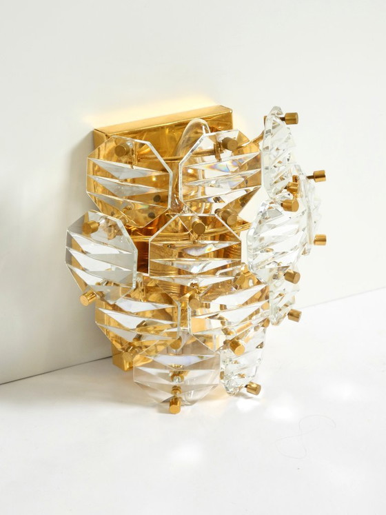 Beautiful Original 1960s Kinkeldey Crystal Glass And Brass Wall Lamp – Wall lights (photo 5 of 20)