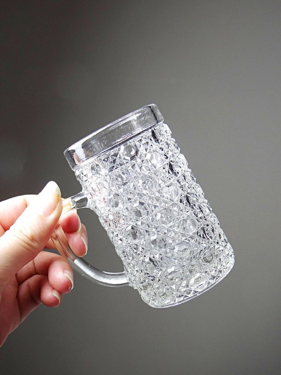 Image 1 of 6 Vintage/antique art deco pressed glass mugs & trays