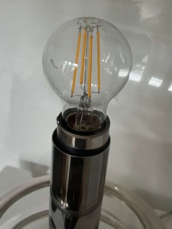 Vintage bulb table lamp – Herbert Proft for Glashütte Limburg – Chrome, Mid Century Modern (photo 9 of 9)