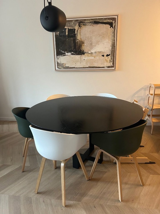 Image 1 of Zwarte massief eikenhouten tafel van LIJN M - 150 cm