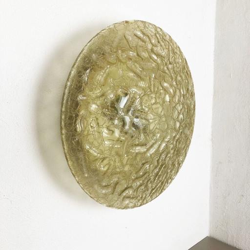 Lámpara de pared vintage de cristal y metal para Doria Lights, Alemania, 1970