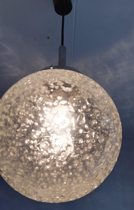 Image 1 of Lampe suspendue en verre bullé Hofmeister