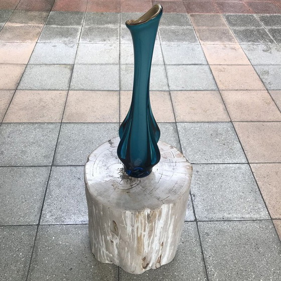 Image 1 of Vaso vintage blu di Murano, 1970