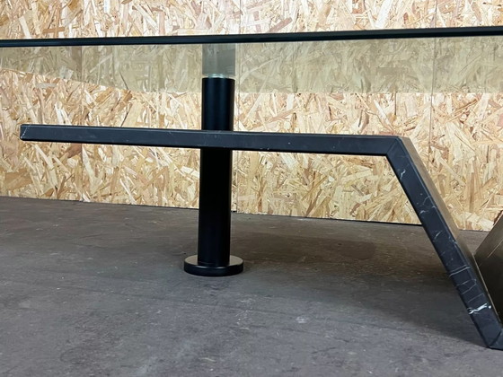 Image 1 of 60s 70s marble table coffee table glass table marble space age design