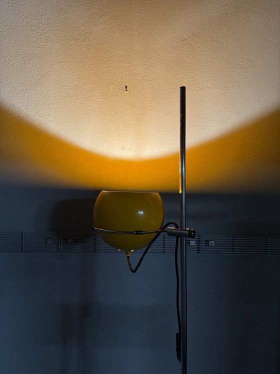Image 1 of Vintage standing lamp – Gepo / Gerda – orange spherical shade – 1970s Space Age design