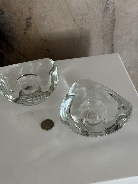 Image 1 of Ensemble de design danois, années 70, chandeliers, bougeoirs, verre, bougies coniques, porte-bougies chauffe-plat