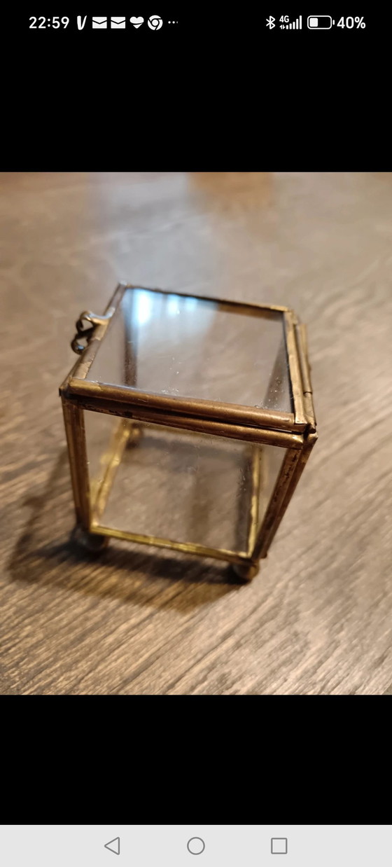 Image 1 of Messing- und Glasbox aus den 1970er Jahren