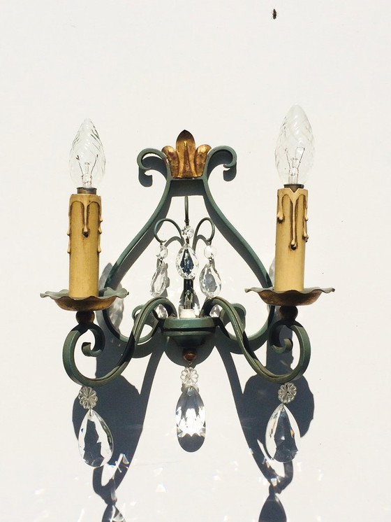 Image 1 of Coppia di lampade da parete in stile neoclassico vintage anni '50 * Applique