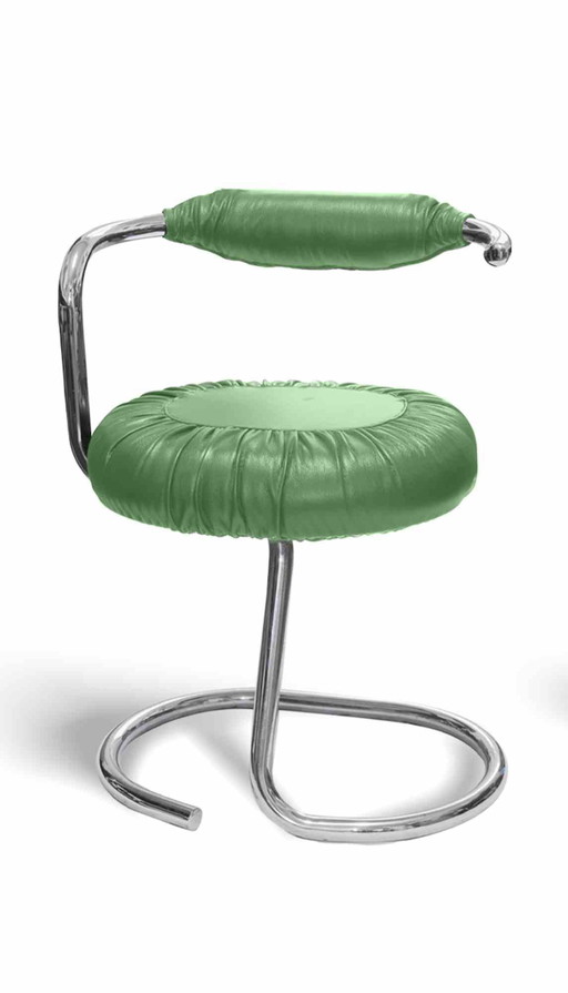 Giotto Stoppino, Set van 8 groene Cobra-stoelen 1960-1970