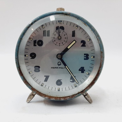 Mid-century mechanical alarm clock for Mera-Poltik, Poland 