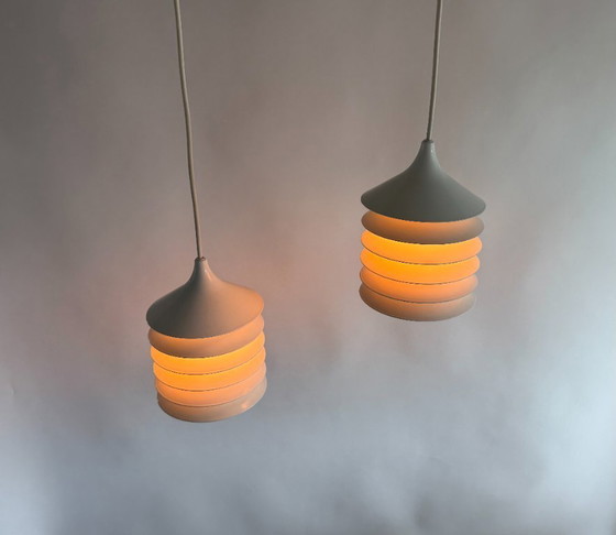 Image 1 of 2x Vintage IKEA lamp: witte Duett T202, Bent Gantzel Boysen