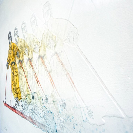 Image 1 of Oeuvre en relief vintage « Hiver » (14/50) de Leentje Linders | Figuratif Contemporain, 1989