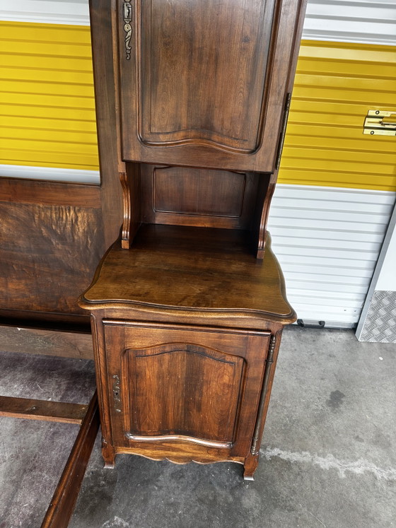 Image 1 of Solid wood library bed - French work from the 1950s