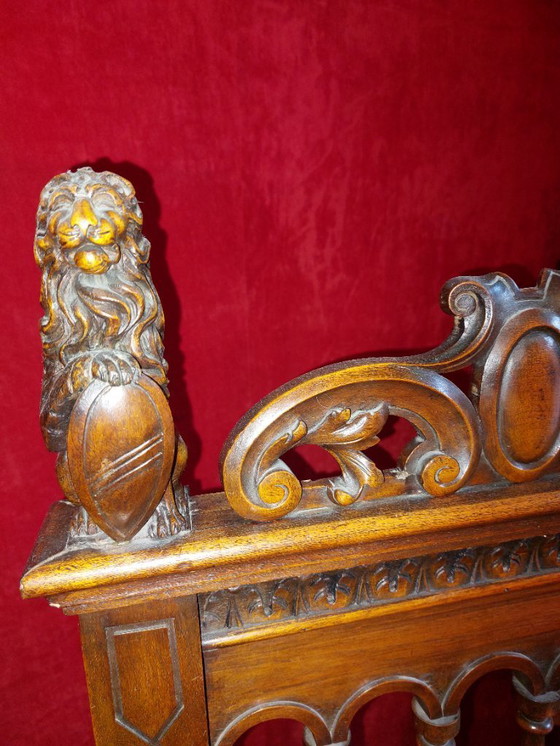 Image 1 of Seggiolone neorinascimentale fiammingo, 2 pezzi