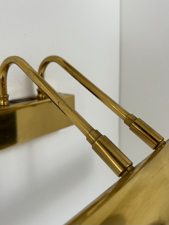 Image 1 of Coppia di applique vintage regolabili in ottone patinato, Francia, 1970