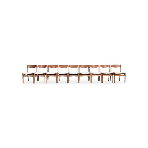 9er Set Midcentury Stühle Vintage design wie Erik Buch Teak 60s