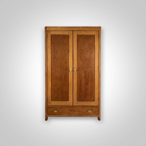 Vintage Wooden Wardrobe, 1930s, Czechoslovakia