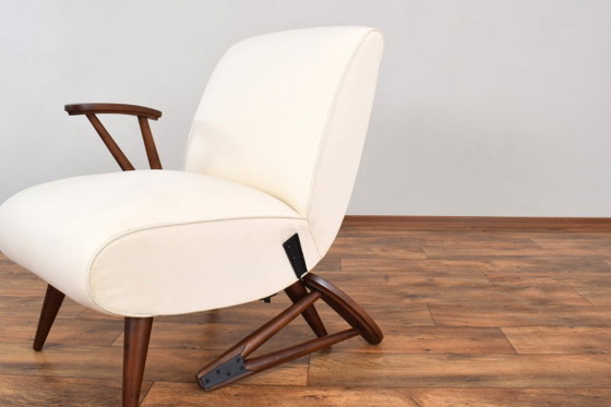 Mid-Century Modular Polish Armchairs, 1960s, Set of 2 – GFM, Wood, Wool (photo 16 of 20)