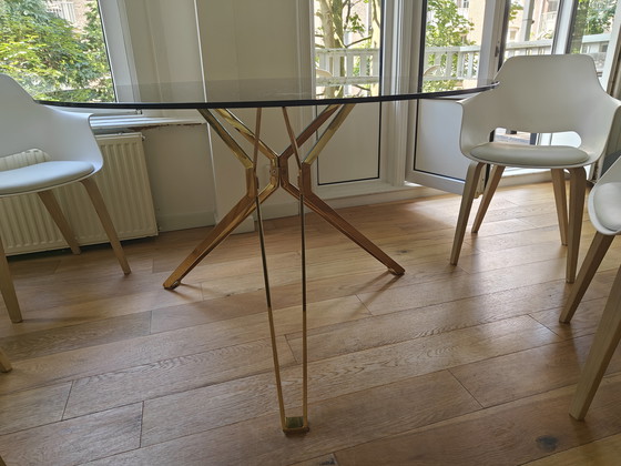 Image 1 of Pols Potten Eettafel in oro e vetro