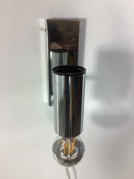 Image 1 of Vintage minimalist chrome wall lamp