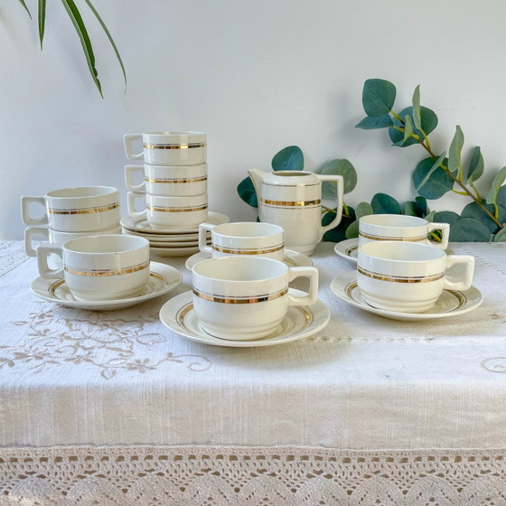St Amand 10-persoons Koffieservies – Vintage Wit en Goud Porselein – Porcelain (photo 2 of 14)