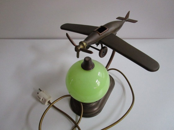 Image 1 of Art Deco table lamp, airplane