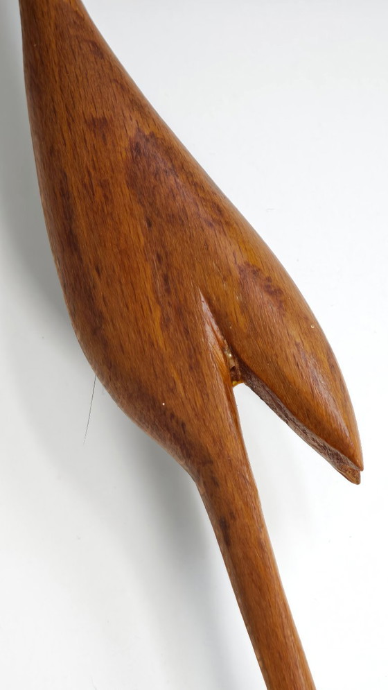 Image 1 of Bird figurine teak vintage mid century modern