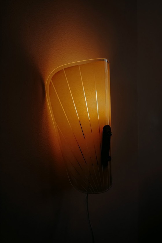 Image 1 of Glazen Mid Century Modern Wandlampje, Jaren 50