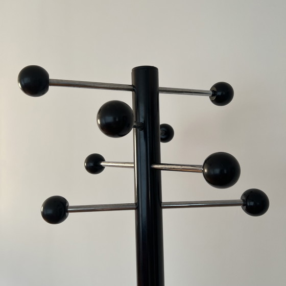 Image 1 of Designer Coat Rack Sputnik / Space Age Style – Black with Chrome