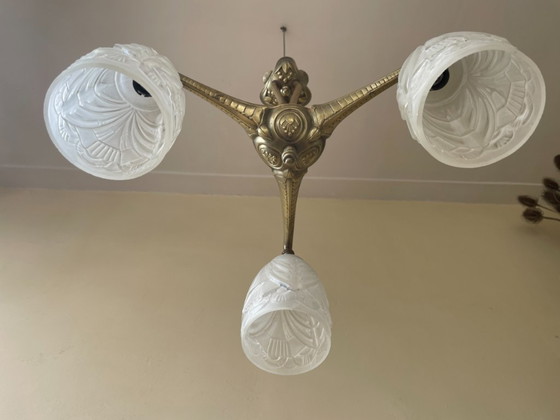Image 1 of Lampada da soffitto Art Nouveau Lampada a sospensione francese