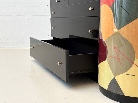 Image 1 of Postmoderne Kommode mit Spiegel von Carlo Malnati, 1980er Jahre