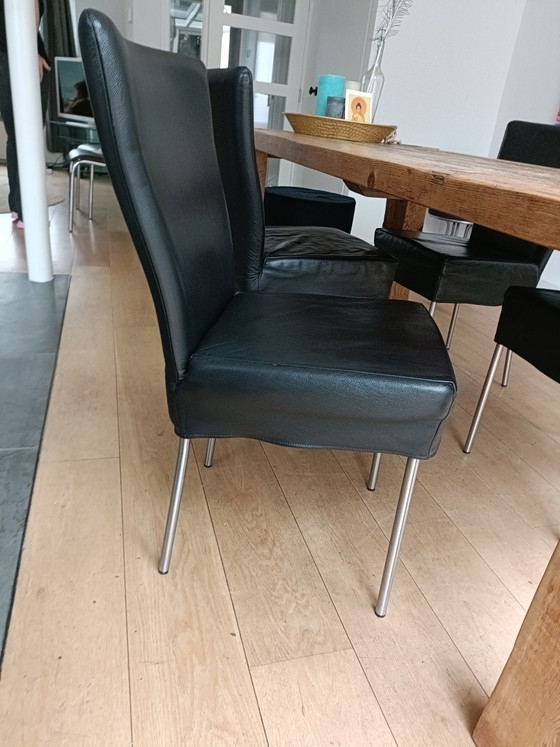 4 chaises de salle à manger en cuir – Metal, Leather (photo 8 of 13)