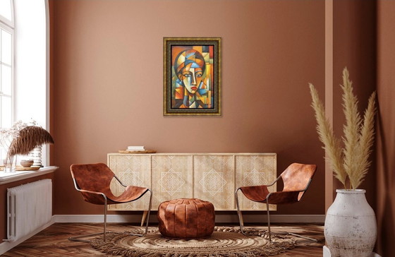 Image 1 of Tela astratta di donna / Arte astratta / Decorazione murale (50 x 75 cm)