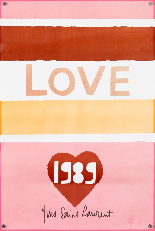 Yves Saint Laurent Love – 1989 – Poster artistico vintage originale di Yves Saint Laurent – ​​Pop Art – 64x43 cm