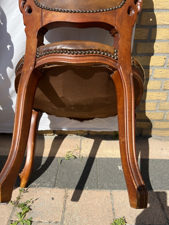 Image 1 of 4 barok eetkamer stoelen leder