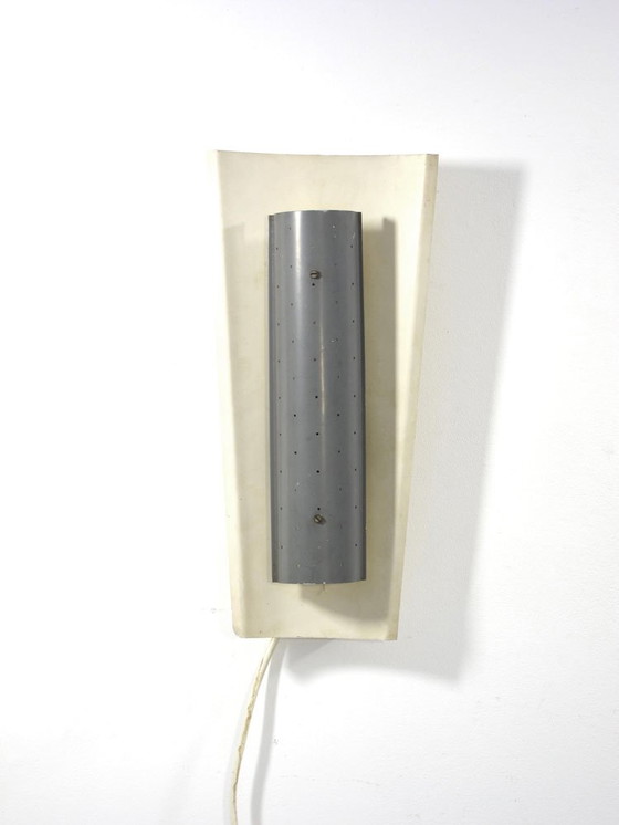 Image 1 of Wandleuchte im Stil der 50er Jahre von Mategot mit perforiertem Diffusor