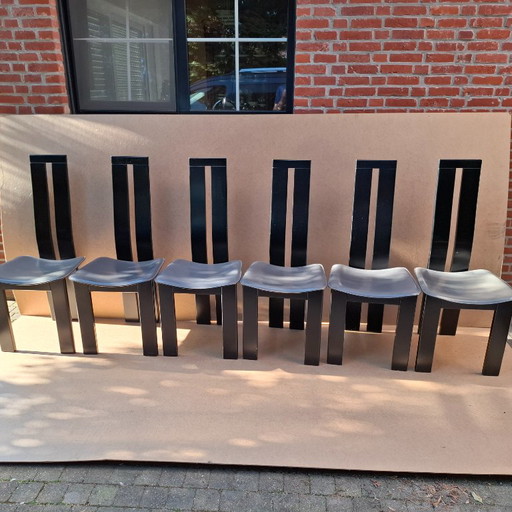 6 Vintage Chairs from the 70s, Designed by Pietro Costantini for Ello