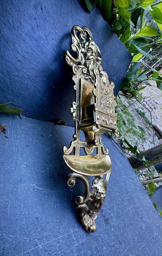 Portariviste barocco in ottone, porta fiammiferi da parete in ottone. – Brass, Barok (photo 4 of 5)