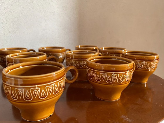 Vintage Pagnossin Treviso Tea & Coffee Service 21 Pieces, 1970s – Caramel Brown Earthenware – Crockery (photo 6 of 11)