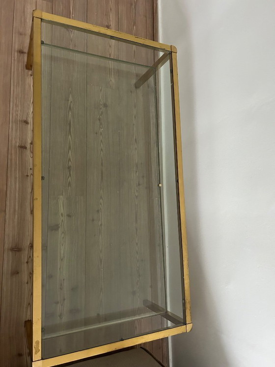 Image 1 of Hollywood Regency style coffee table in glass and gold