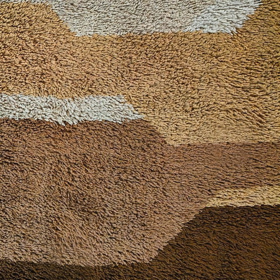 Image 1 of Italienischer Wollteppich im Mid-Century-Modern-Stil mit geometrischem Muster, 1970er Jahre