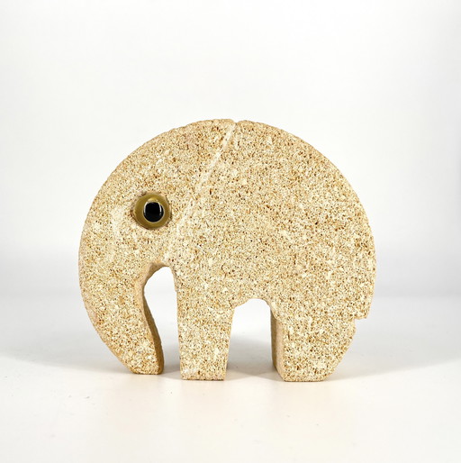 Travertine elephant Italy figure 1960 1970