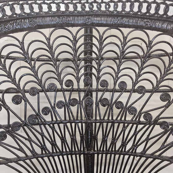 Image 1 of Chaise Paon Vintage en Rotin Emmanuelle / Chaise Paon (H147)