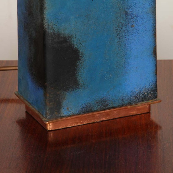 Image 1 of Enamelled metal table lamp from the 1950s