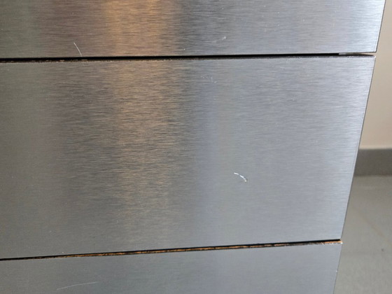 Image 1 of Vintage 1970s desk by Etienne Fermigier for JFR, stainless steel & aluminum, 70s space age